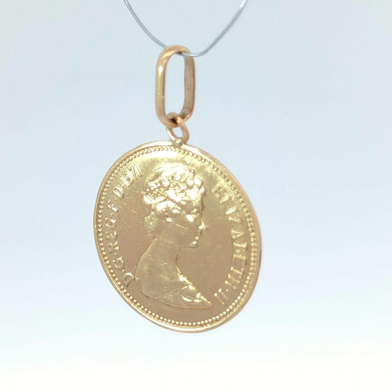 18金 K18 男女兼用 エリザベス金貨モチーフ ネックレストップ 1.06g