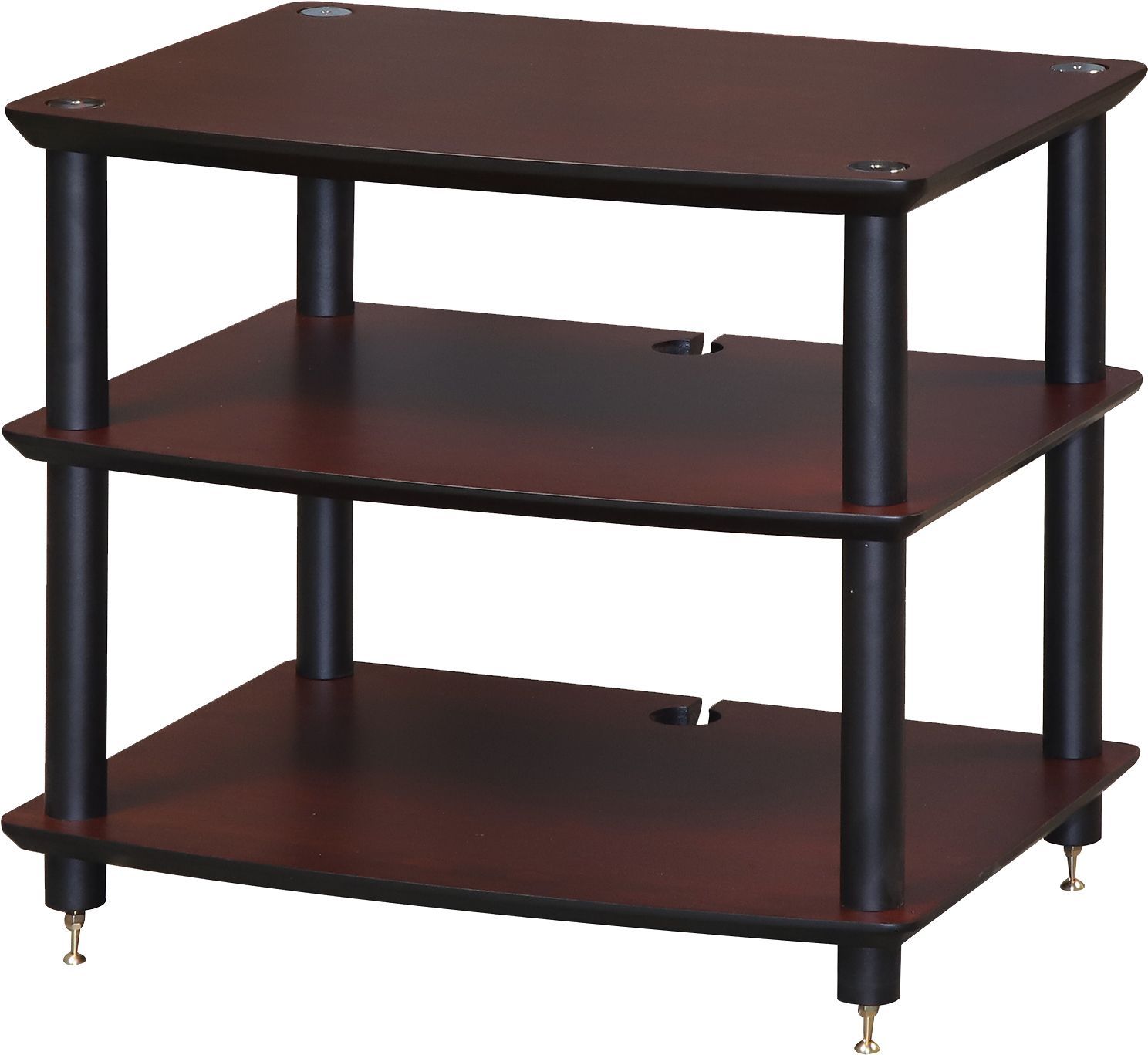 Hi03DB 幅605mm奥行472mm 棚板ダークチェリー支柱ブラックHi03シリーズ オーディオラック Sound Magic サウンドマジック