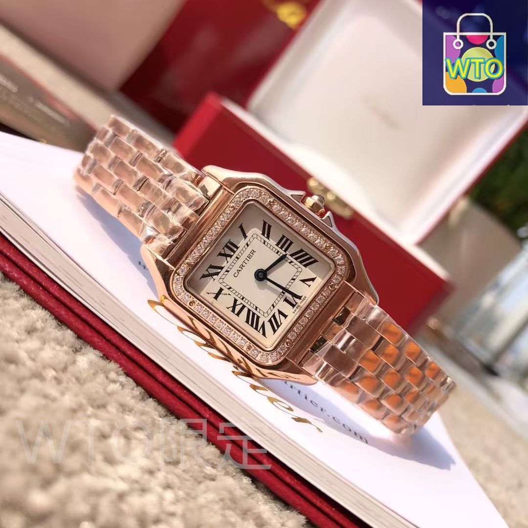 ご購入大歓迎です 新品未使用 箱付 Cartier 腕時計 ピンク 自動