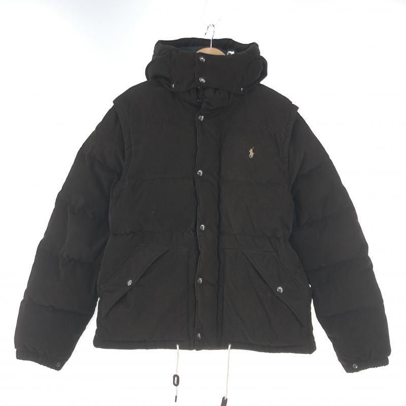 【中古】POLO RALPH LAUREN コンバーチブルコーデュロイダウンジャケット L ブラウン ポロ ラルフローレン[10]