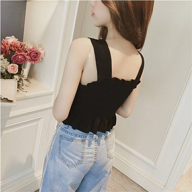 レディース トップス 夏 タンクトップ キャミソール リブニット