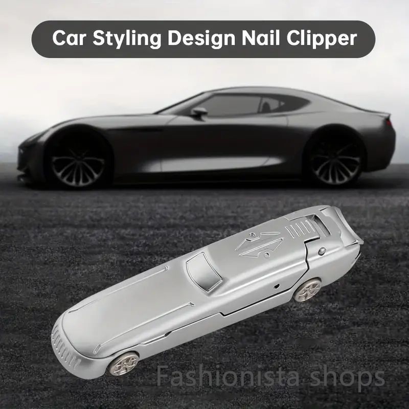 【新品】爪切りセット クリエイティブカースタイリング ステンレス鋼の爪と足の爪切りカッター 金属ボックスと爪やすり付き 男性と女性用 (美しい金属ケース付きの防滴デザイン)t17