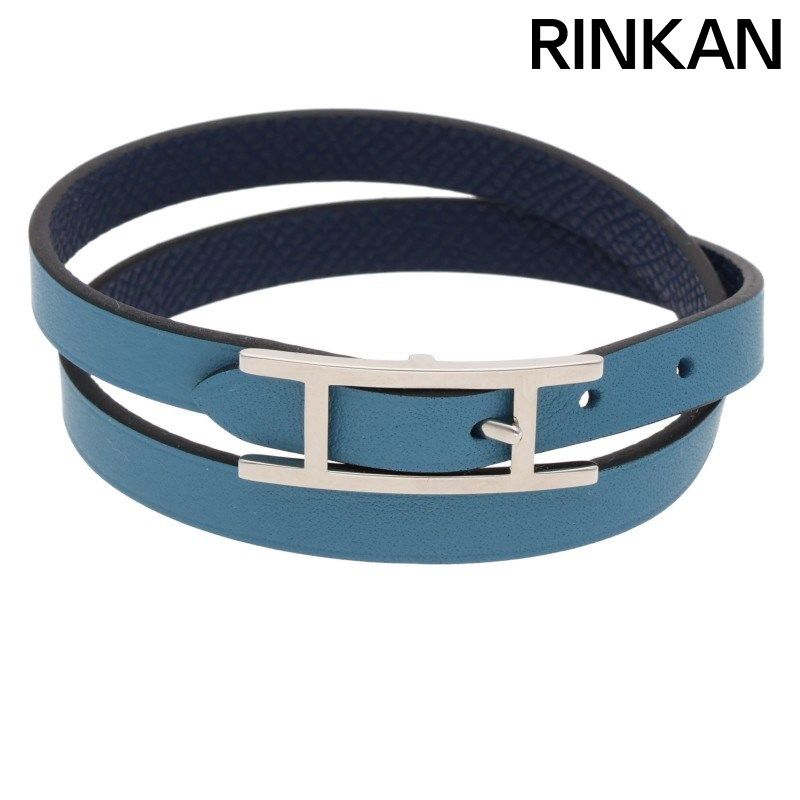 エルメス ビーアピ ドゥブルトゥール レザーブレスレット メンズ T5