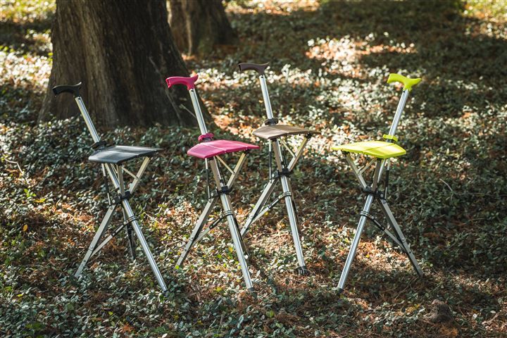 Ta-Da Chair ターダチェア ステッキチェア 杖椅子 椅子になる杖 一脚杖 ブラック 杖の長さ 82 cm