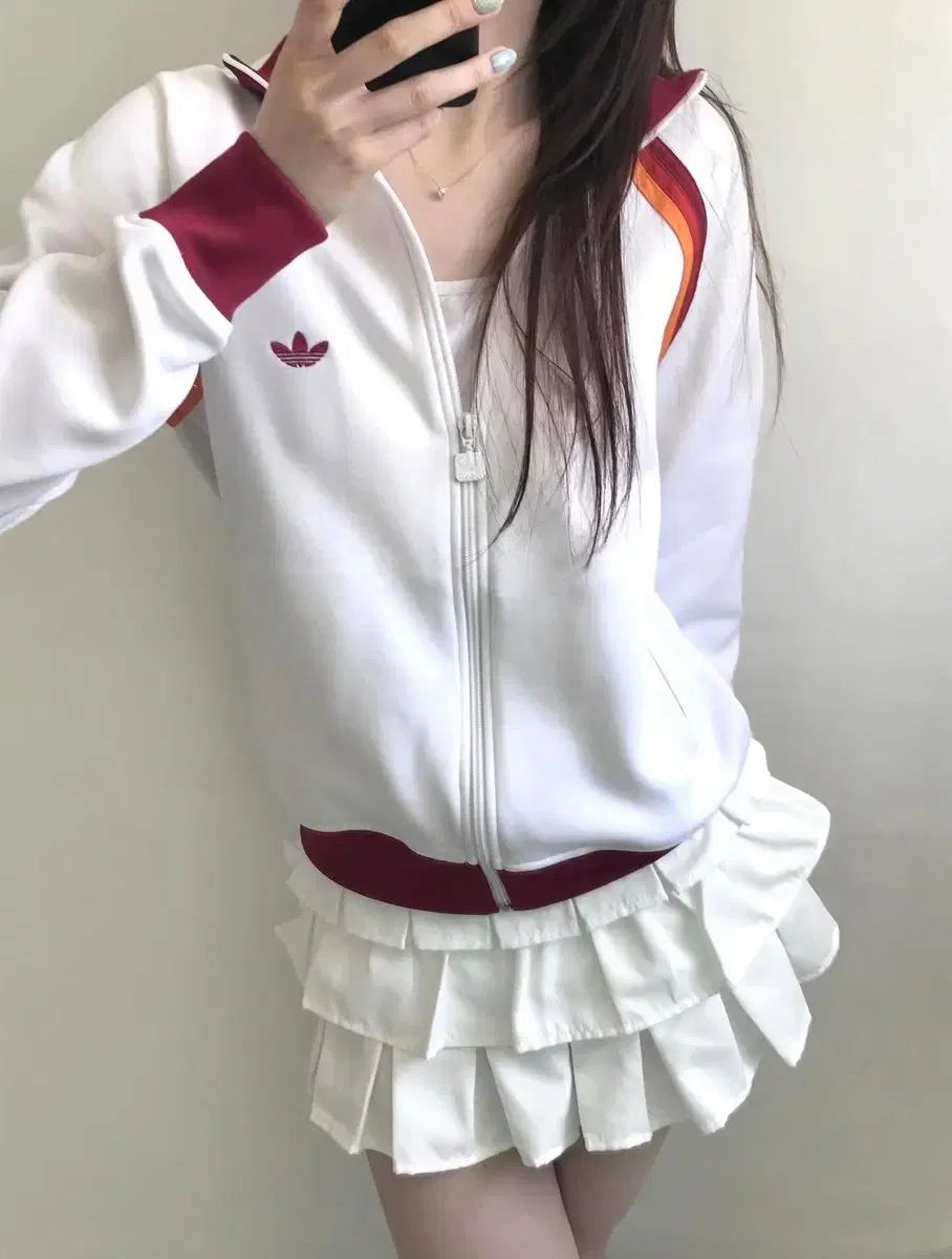 Adidas adidas アディダス ホワイト-バーガンディ 冬 トラックトップス