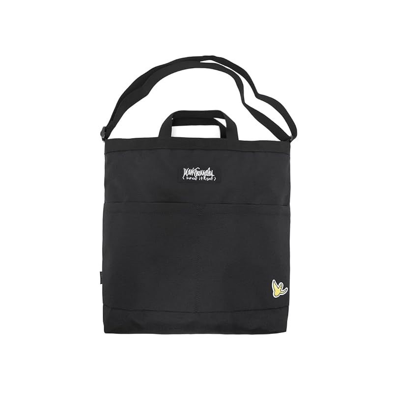 新作，新作登場 【特価商品】(What it isNt) ART BY MARK GONZALES トートショルダーバッグ BOXロゴ メンズ レディース (ブラックxブラックロゴ) ファッション雑貨