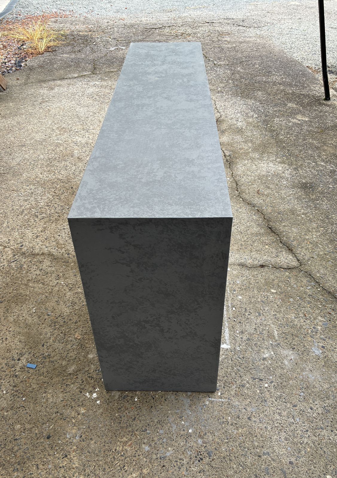 受注製作 箱型 グレーストーン柄 石目 モルタル 受付カウンターテー レジカウンタ- 1700 店舗 ネイル 美容室