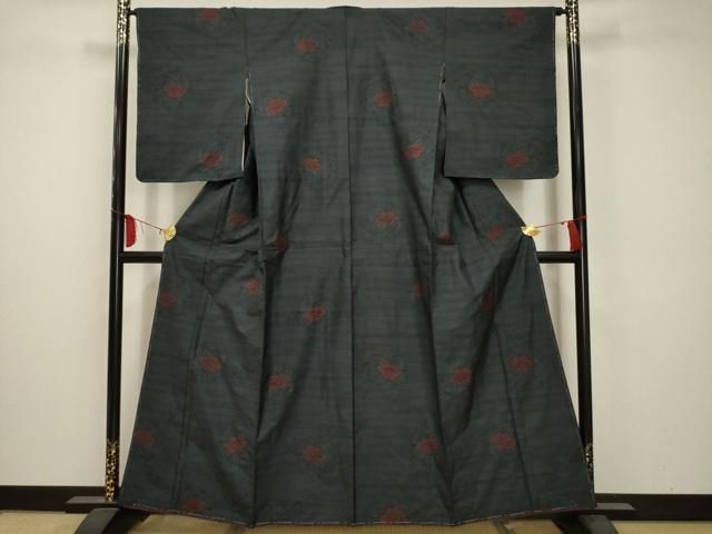 平和屋着物○上質な紬 舞葉文 正絹 逸品 CAAY4857ut