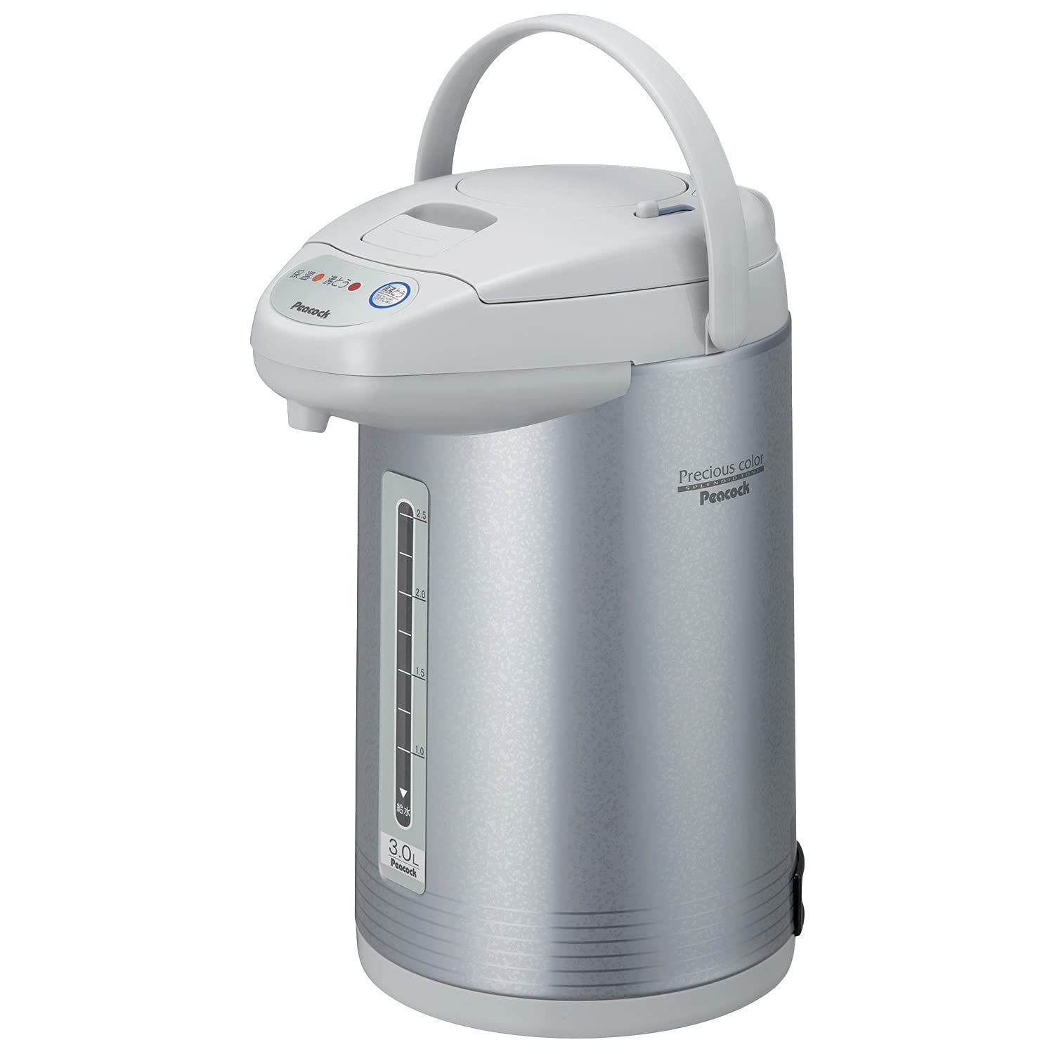 ピーコック 電気沸とうエアーポット カルキとばし 3.0L サテングレー WCI-30 HS