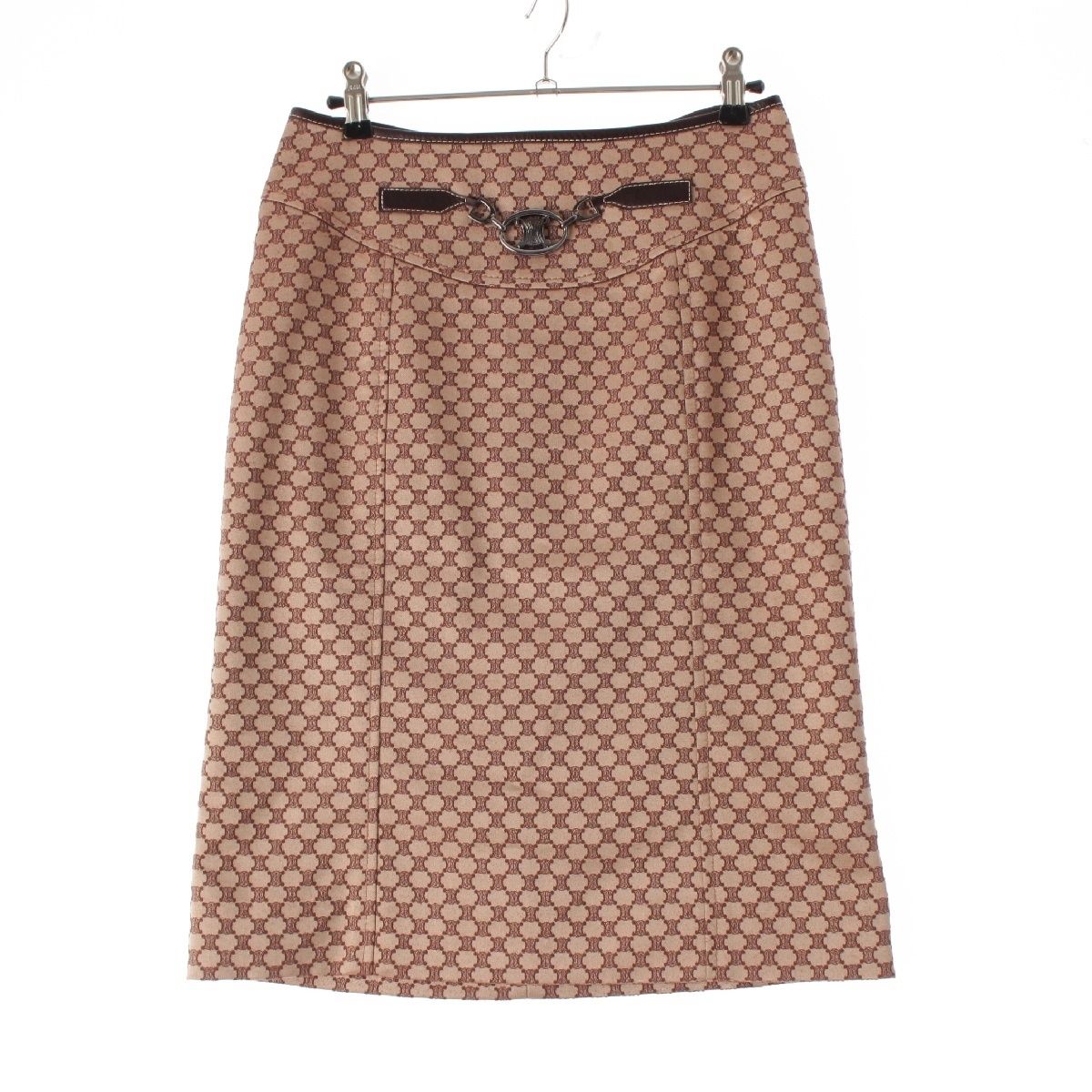 セリーヌ　スカート　トリオンフ　マカダム　美品　36 セリーヌ ヴィンテージ トリオンフ金具 マカダム総柄 スカート