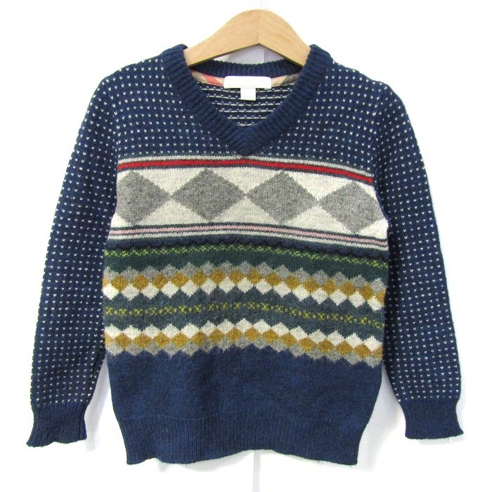 バーバリーチルドレン セーター トップス Vネック 長袖 ニット 販売