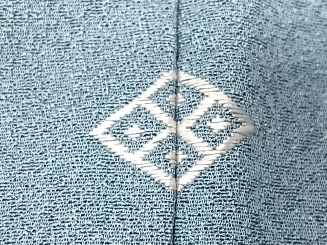 平和屋着物▽上質な色無地 単衣 エ霞地紋 青磁鼠色