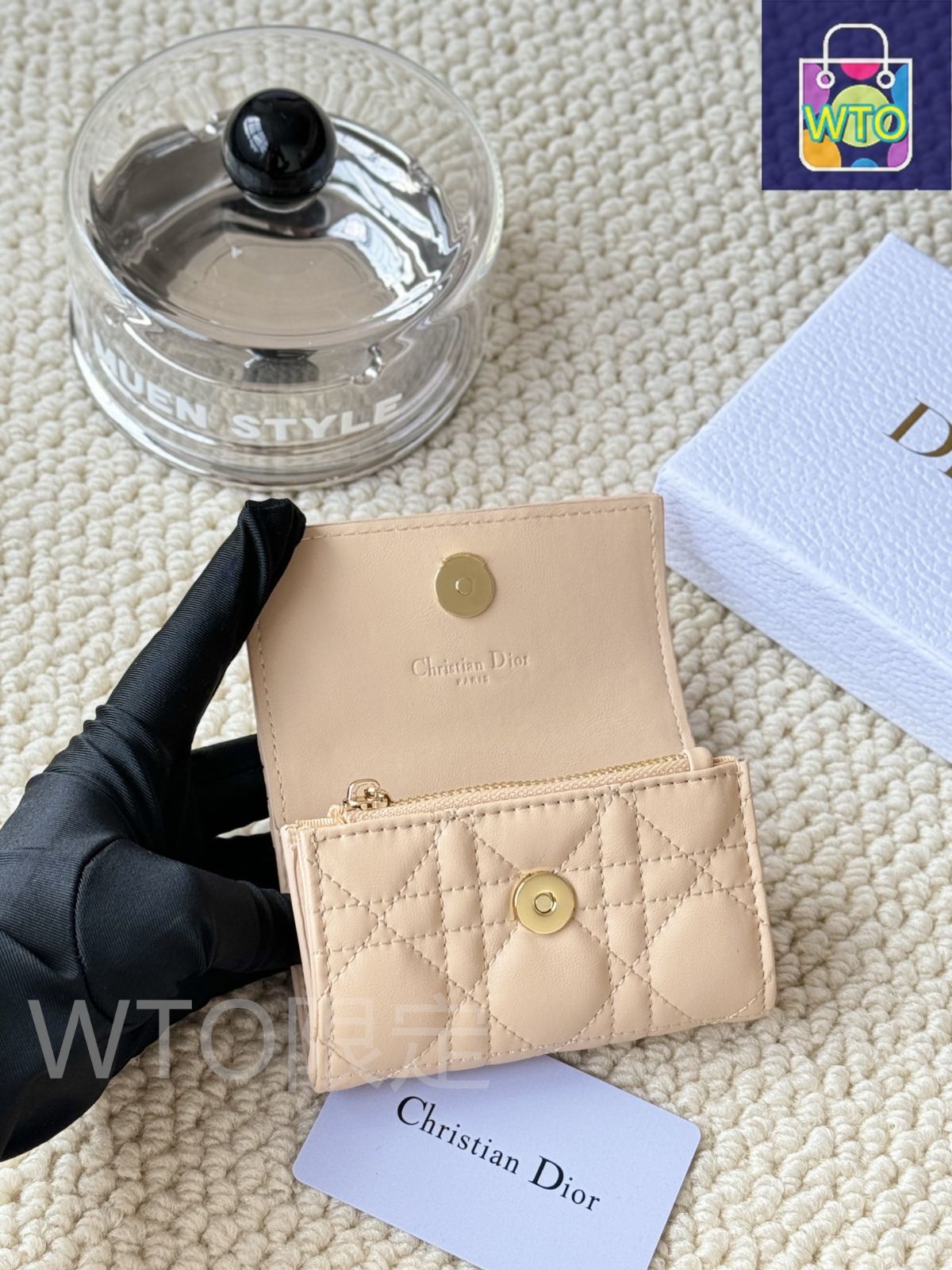 【花柄が可愛らしい♪】Dior My Dior Glycine ウォレット 今日特価】My Dior Glycine ウォレット, ラズベリーピンク, 藤の