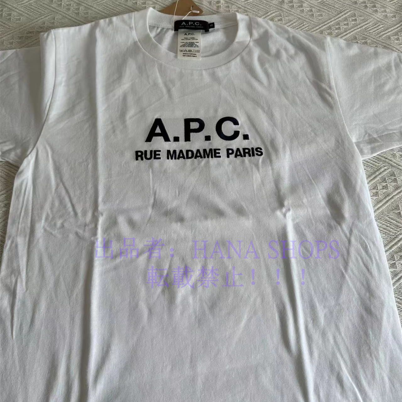 A.P.C.アーペーセー 大人気 APC Rue Madame Paris 半袖 Tシャツ ロゴ 刺繍 ユニセックス 夏