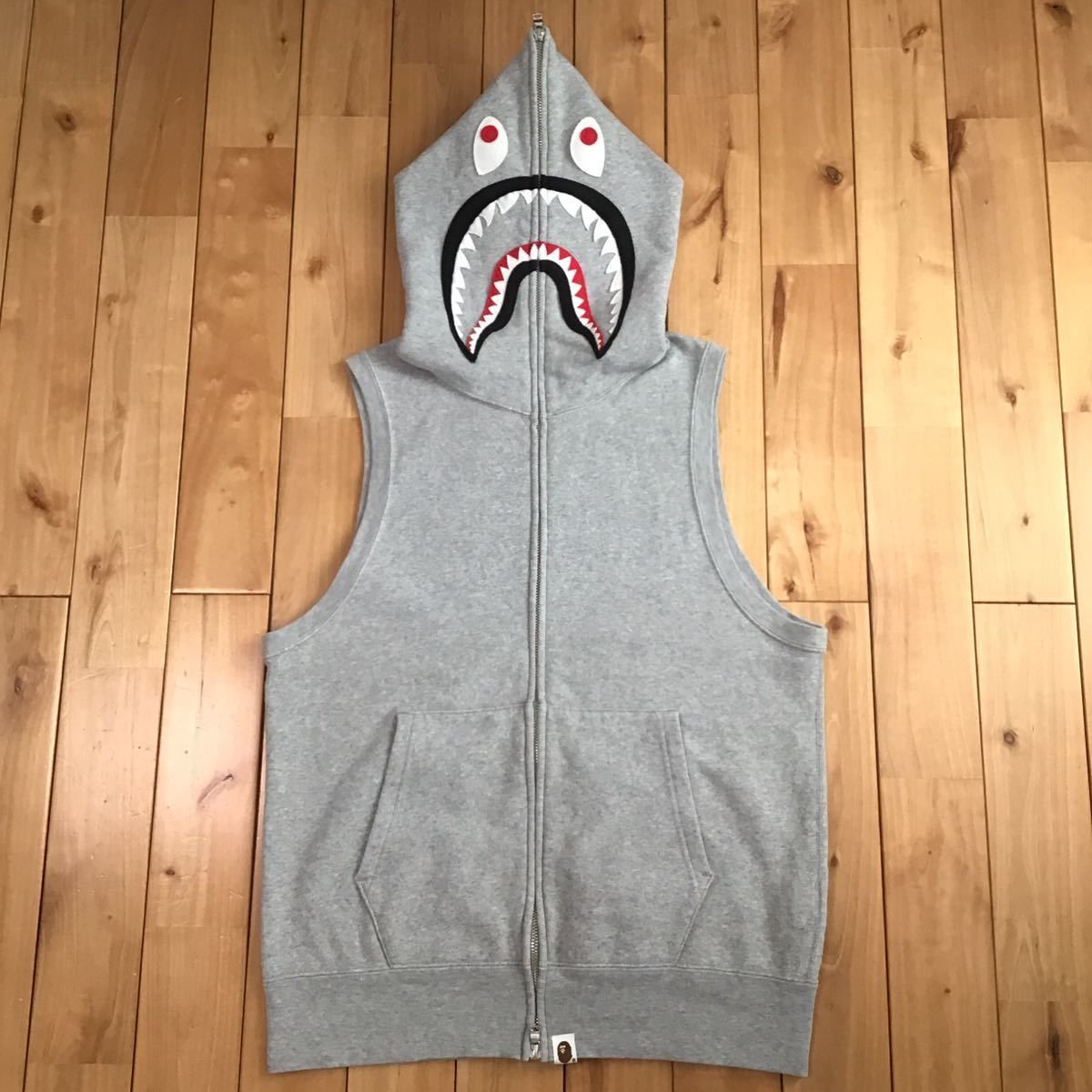 シャーク パーカー ベスト Mサイズ グレー shark full zip hoodie vest