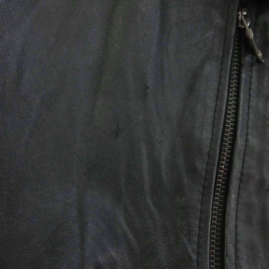 ヒューストン HOUSTON ライダースジャケット シングル フルジップ 豚革 黒 ブラック 40 L KANDAIZUMI_COM