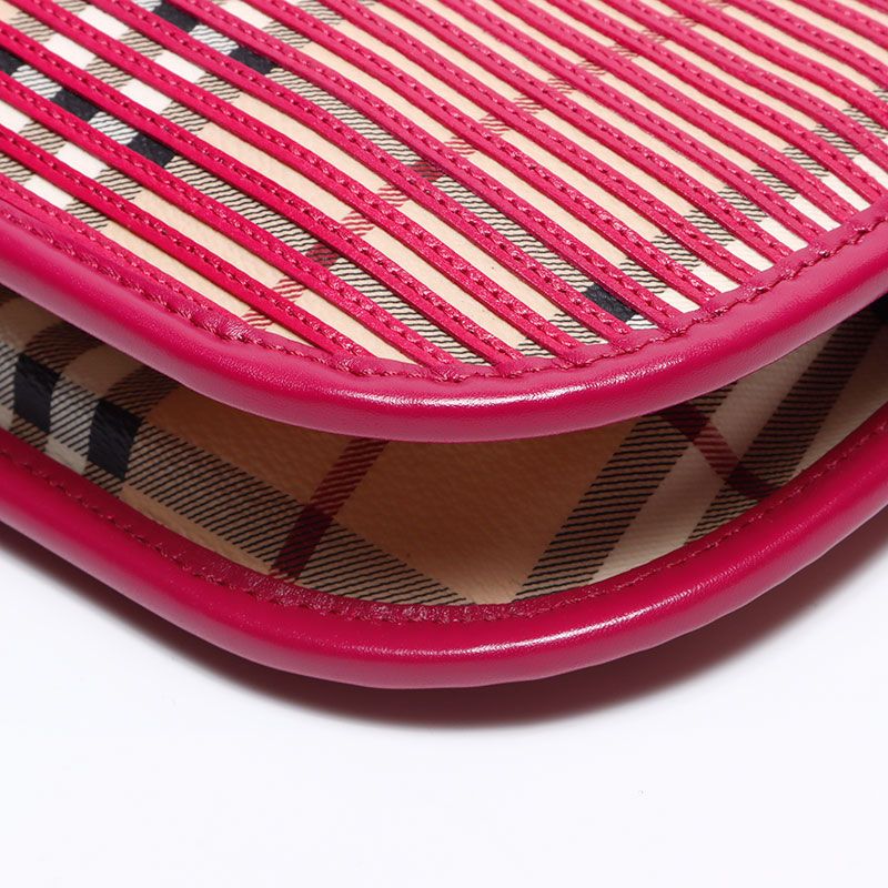 BURBERRY バーバリー ショルダーバッグ ノバチェック ボーダー レザー  