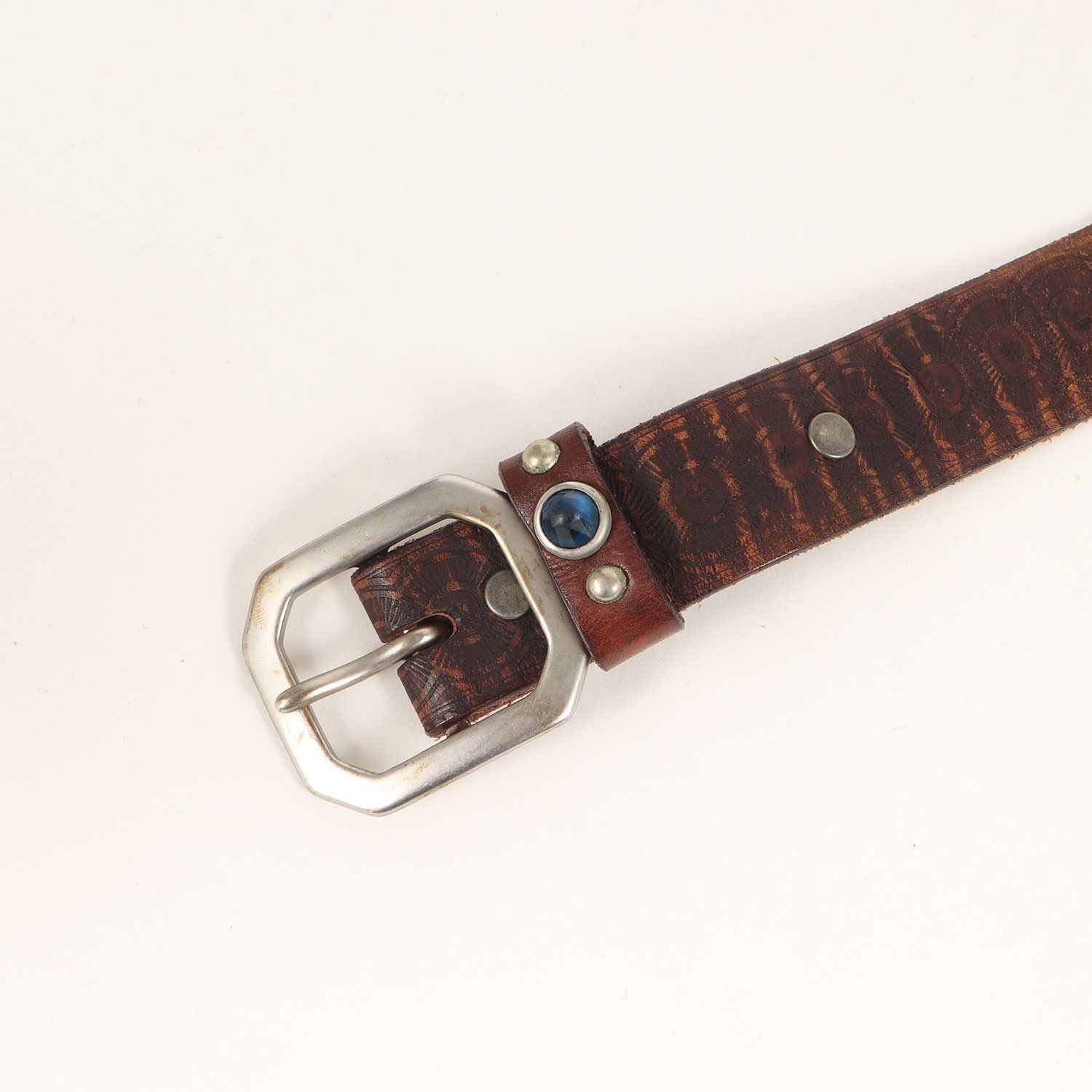 ラルフローレン RALPH LAUREN RRL 本革 ベルト vintage RRL / ダブルアールエル フラワー型押し スタッズ 装飾 レザー