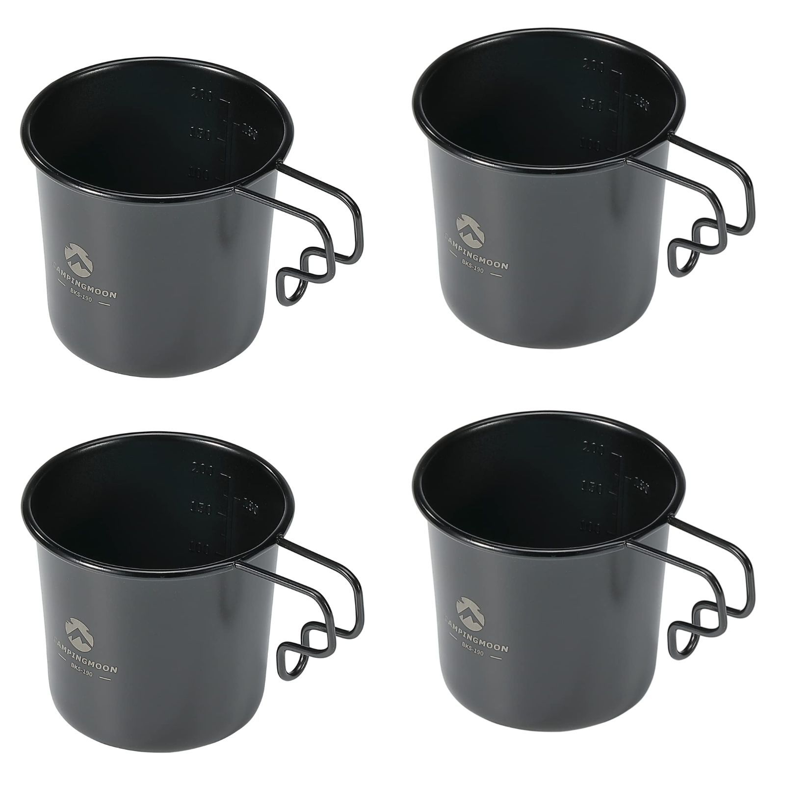 Style 4点セット キャンピングムーン CAMPING MOON ソロマグ M キャンプ用 マグカップ ブラック 黒 4点セット 210ml SOLO MUG BKS-190-4P