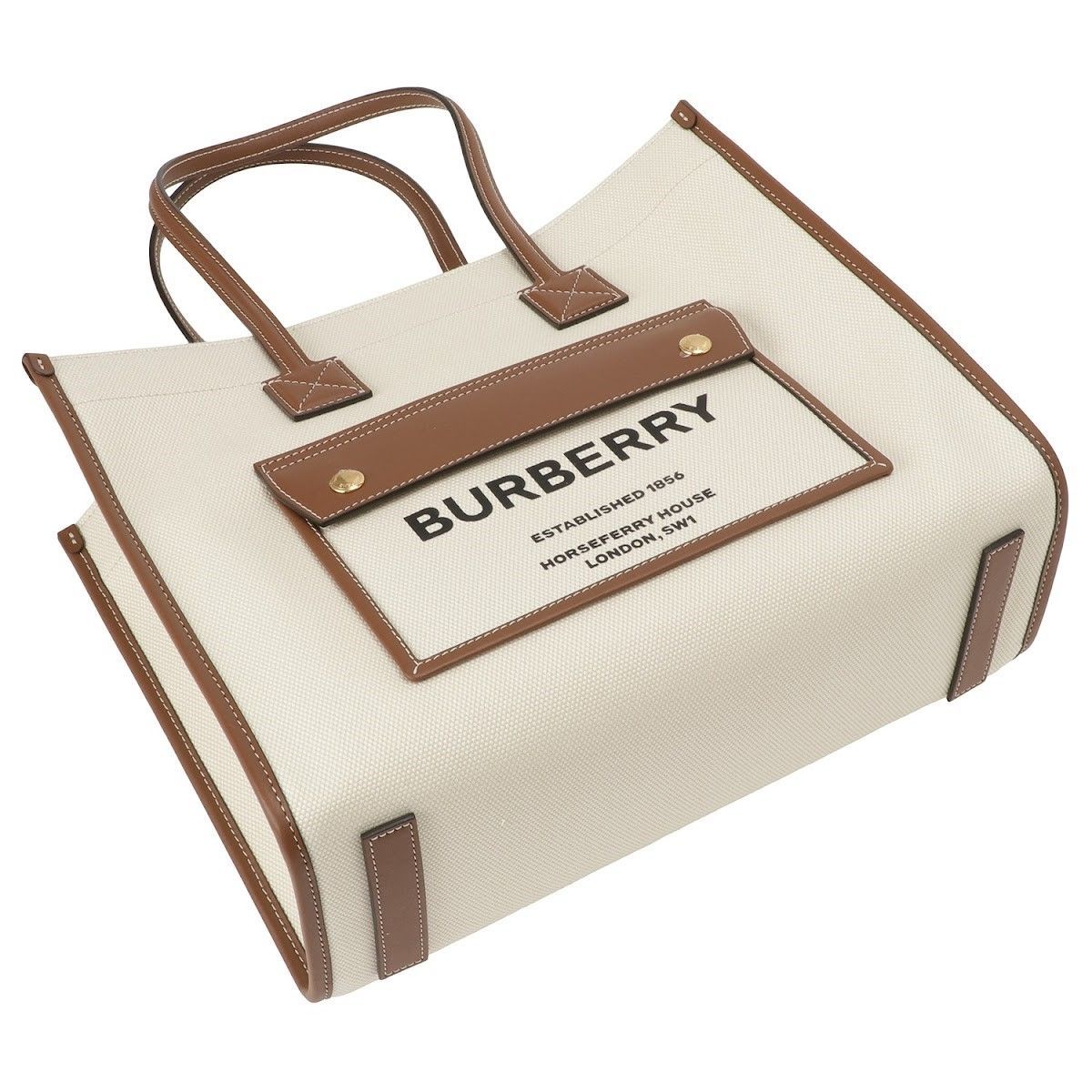 BURBERRY バーバリー キャンバス フレヤ トートバッグ ナチュラル