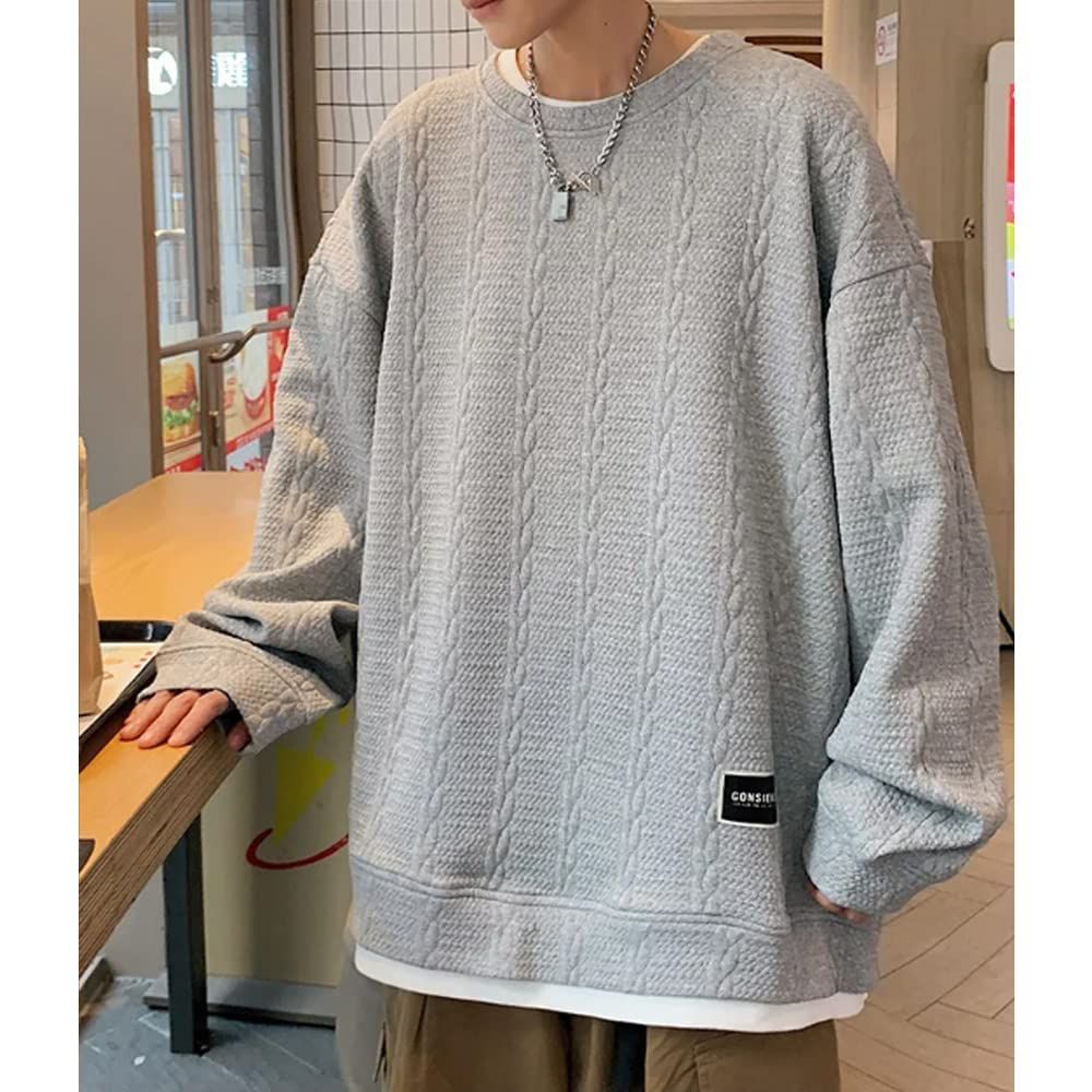 トレーナー 人気商品】[Aaronlive] トレーナー メンズ 長袖 メンズ 丸襟 T