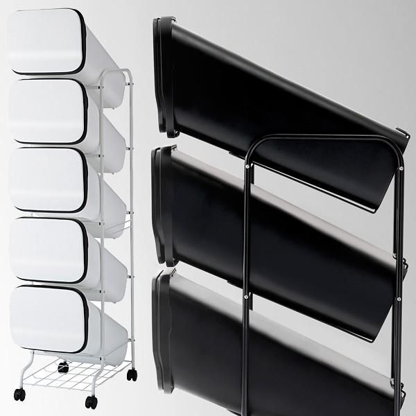 分別ごみ箱 5分別 大容量 ふた付 ゴミ箱 キッチン おしゃれな スリム プッシュ式 100L 【toh-252812】