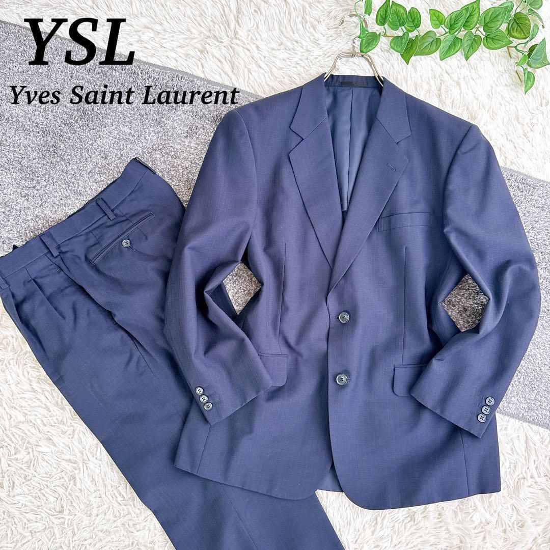 当時物 YSL イヴサンローラン セットアップ スーツ シングル ネイビー