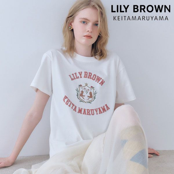 10%OFF リリー ブラウン LILY BROWN トップス 25秋冬 LILYBROWN×KEITA MARUYAMA バリエーショングラフィックTシャツ 半袖 ミドル丈 lwct254188