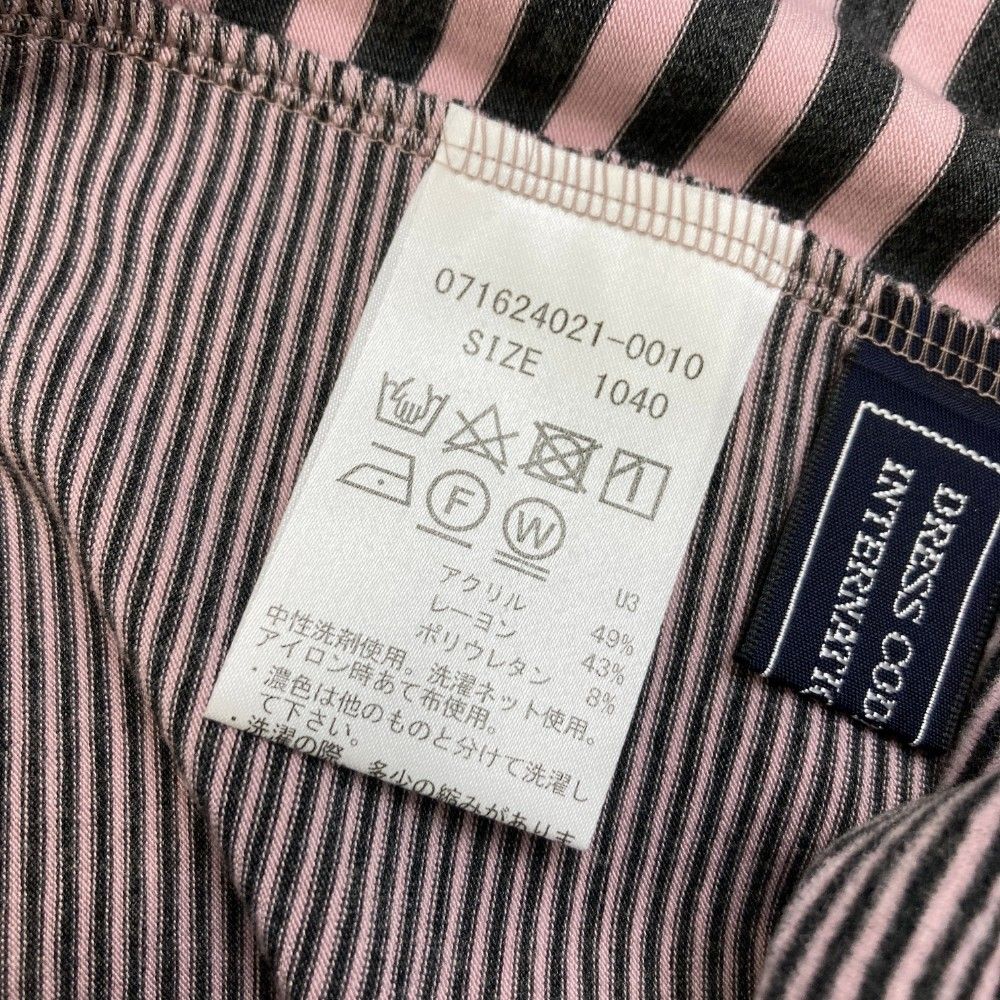 サイズ：40 ZOY ゾーイ 071624021 長袖ハイネックTシャツ ボーダー ピンク系 [240101416528] ゴルフウェア レディース ストスト サイズ：40 ZOY ゾーイ 071624021 長袖ハイネックTシャツ