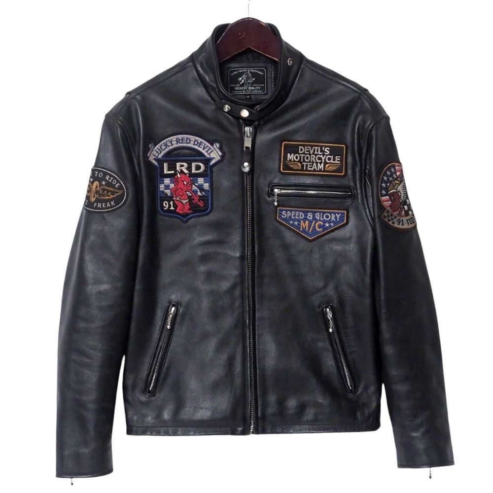 TEDMAN テッドマン ライダースジャケット サイズ42 200着 シングルライダース モーターサイクル ジャケット ワッペン レザー ブランド古着 20250509|RA4688