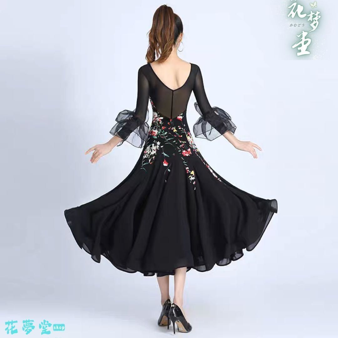 25年 ♥社交ダンス衣装 ダンスドレス ダンスウェア ダンス ドレス 撮影会 舞台 イベント 原野空間-92