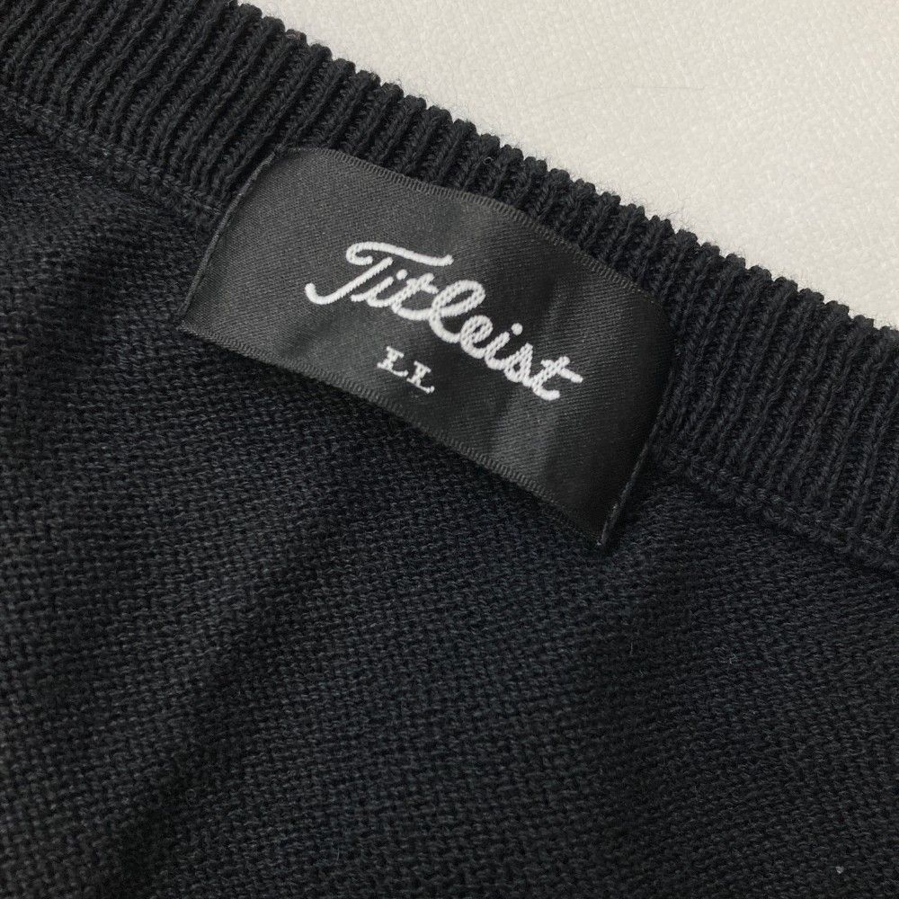 サイズ：LL TITLEIST タイトリスト Vネック ニットセーター ブラック系