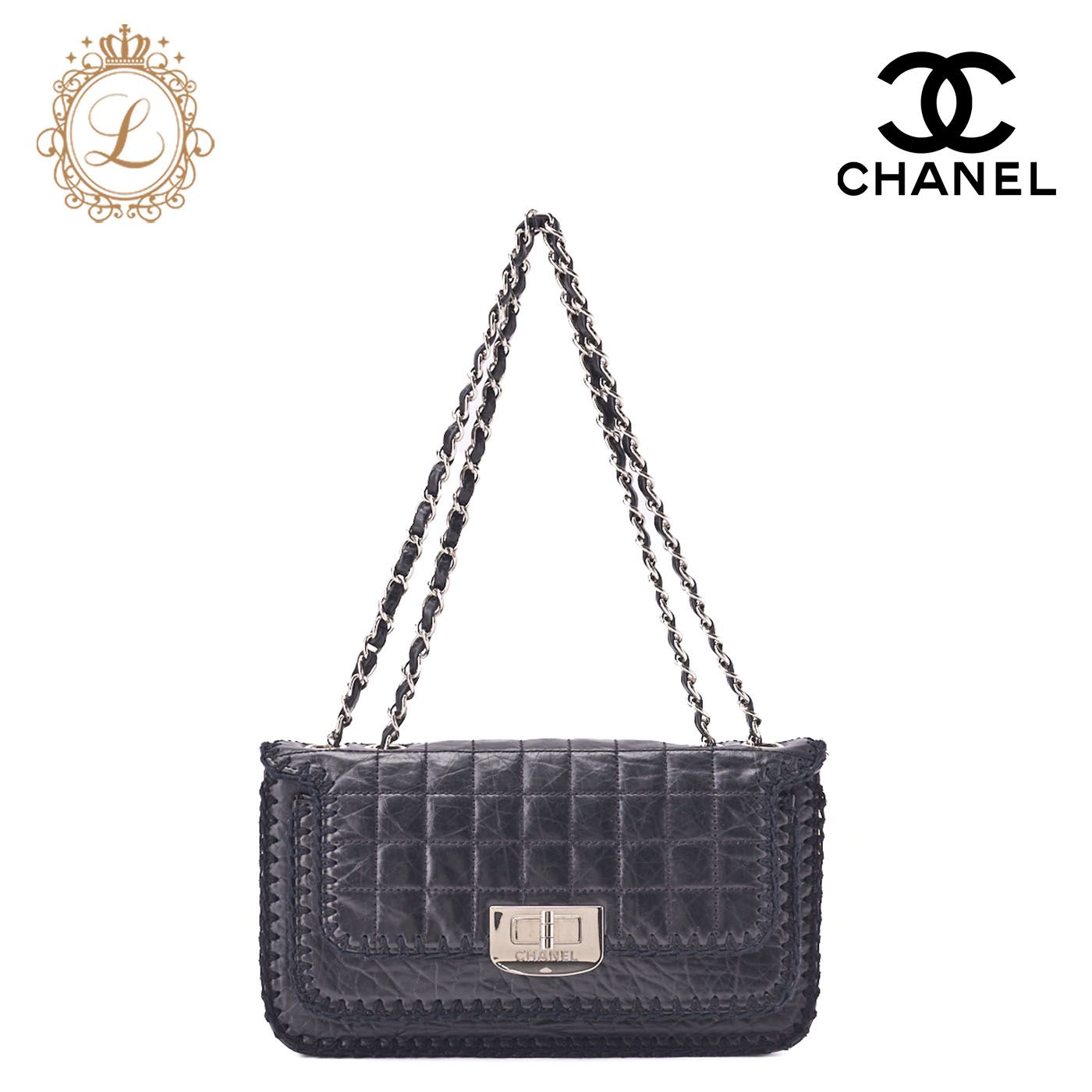 CHANEL シャネル ココマーク チョコバー ターンロック フランス CHANEL シャネルチョコバーココマークターンロックバイカラー
