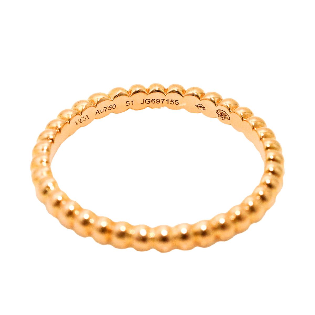 VANCLEEF＆ARPELS★ペルレ ゴールドビーズ スモール リング Van Cleef & Arpels ペルレ スモール リング 53 ゴールド