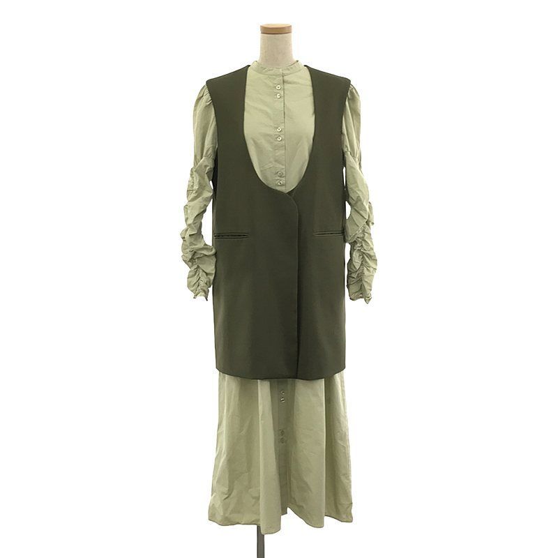 AMERI / アメリ | 2020AW | CURVE LINE VEST SET SHIRT DRESS ワンピース | M | レディース