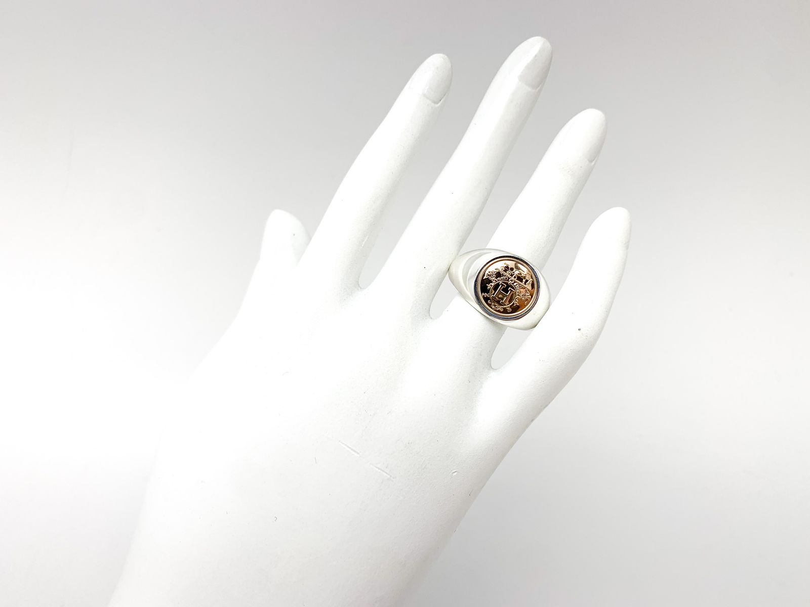 【HERMES】エルメス メンズリング プレイリング #58 18号 SS HERMES エルメス リング 指輪 プレイ Play Ring シルバー メタル