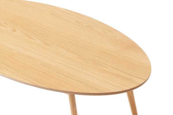 天然木（オーク）のセンターテーブル（楕円形）No.443（W120×D55×H38cm