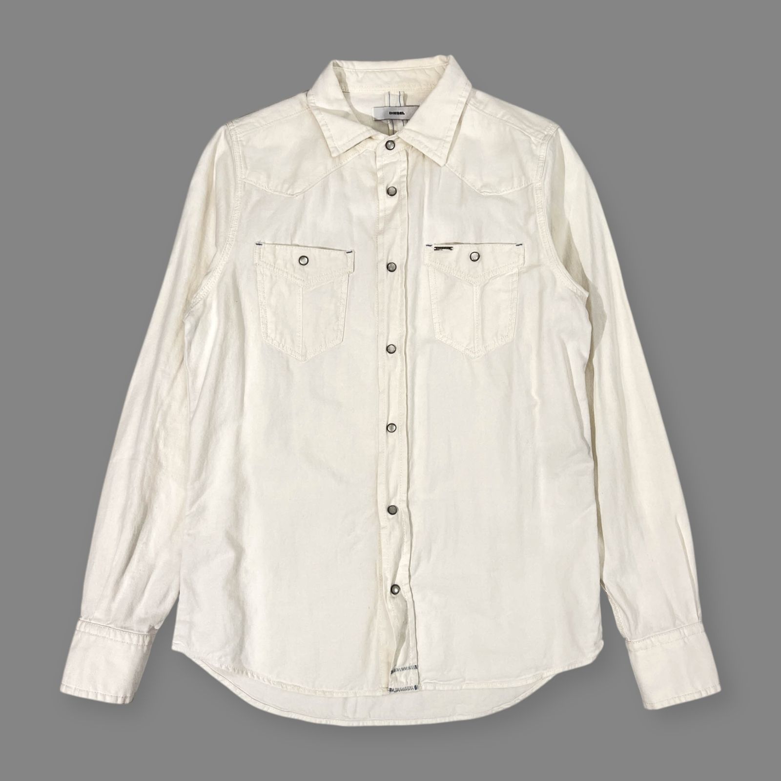 DIESEL◆長袖シャツ/XS/レーヨン/WHT DIESEL◇長袖シャツ/XS/レーヨン/WHT