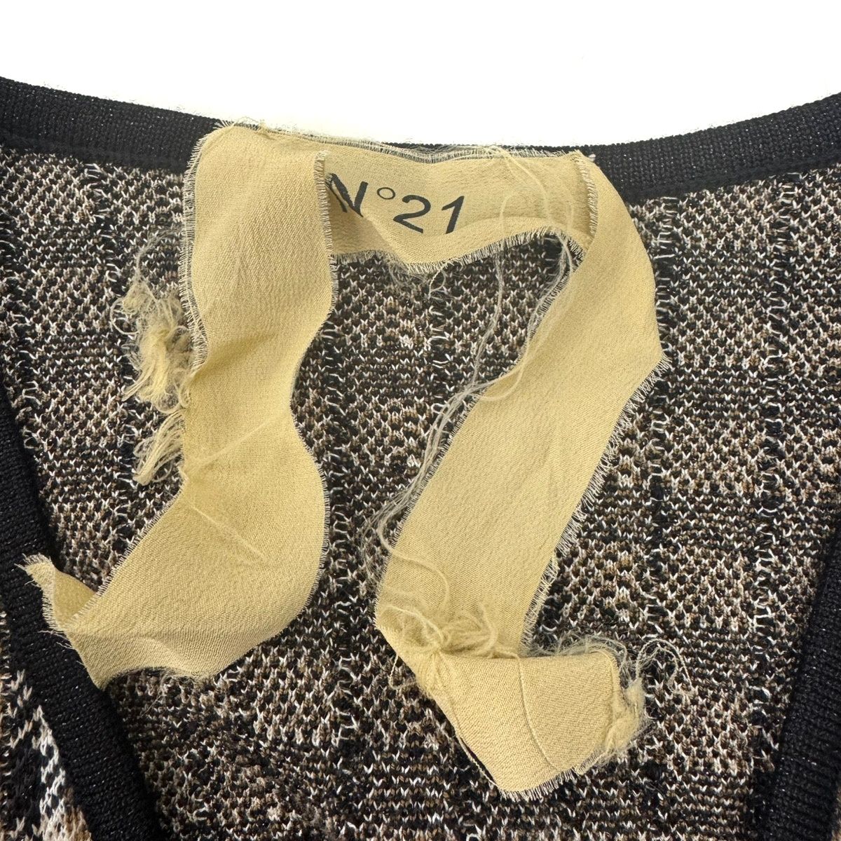 N°21 - N°21 NUMERO VENTUNO ヌメロ ヴェントゥーノ ウールチェックアンサンブルカーディガン  ブラウン系 S N°21 NUMERO VENTUNO ヌメロ ヴェントゥーノ ウールチェック