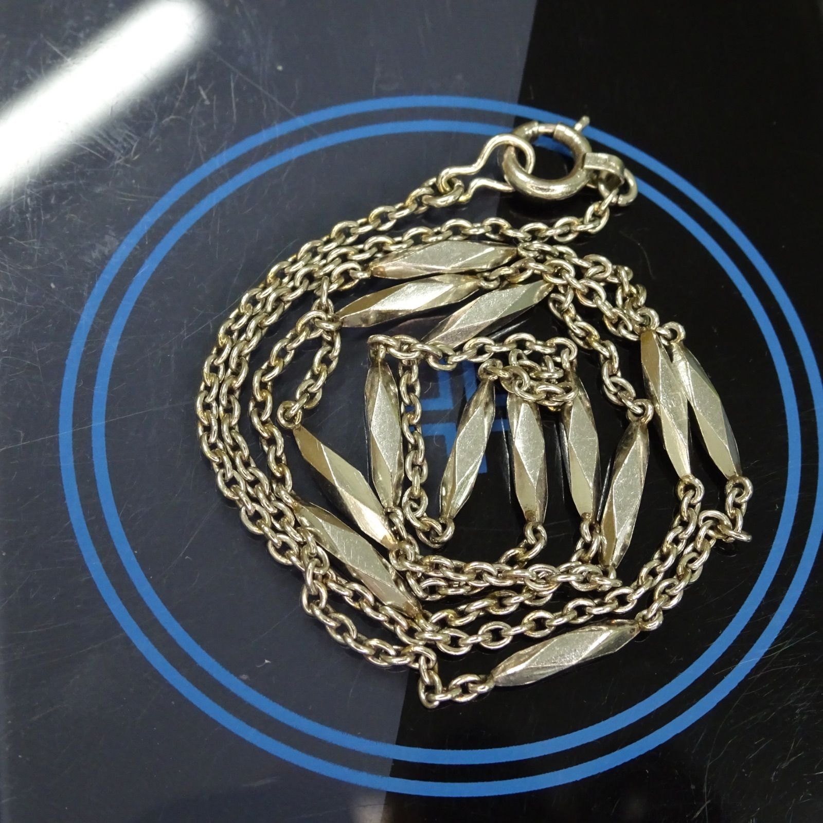 プラチナ PM 切子 キリコ デザイン チェーン ネックレス 40.0cm 総重量