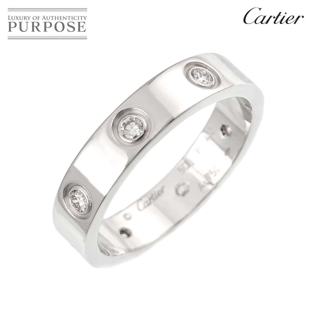 カルティエ Cartier ラブ スモール SM #50 リング フル ダイヤ