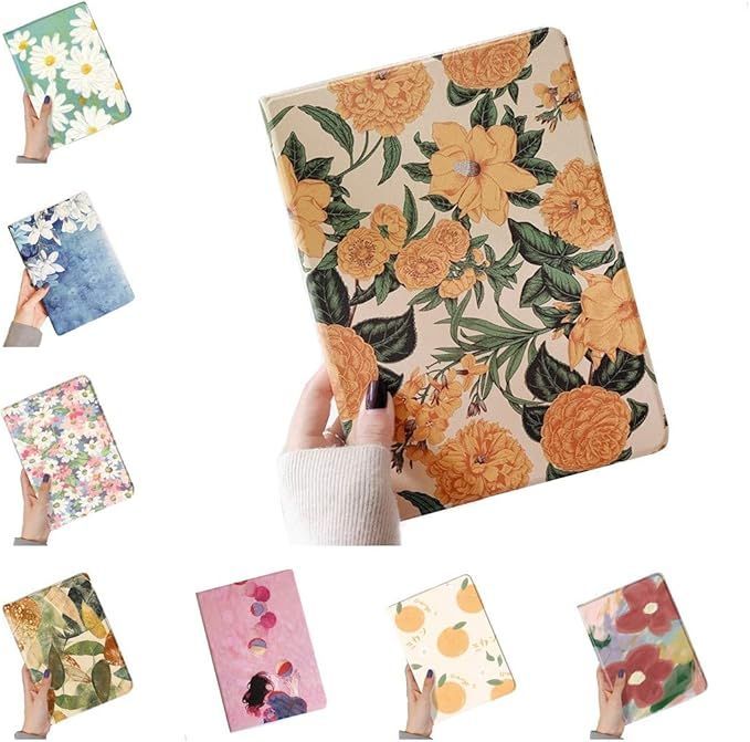 可愛い iPad 第9世代 iPad9 iPad8 iPad7 10.2インチ ケース 花柄 カバー ペンホルダー付き Apple Pencil 収納 女性 人気 アイパッド iPad 第 9 8 7 世代 10.2 保護ケース オリジナル