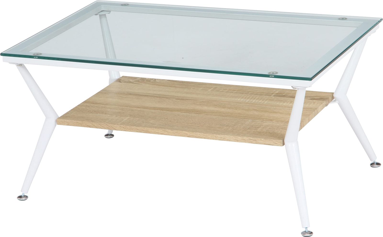 新着商品 ナチュラル 強化ガラス 幅80cm ローテーブル ク ディスプレイ 96226 不二貿易