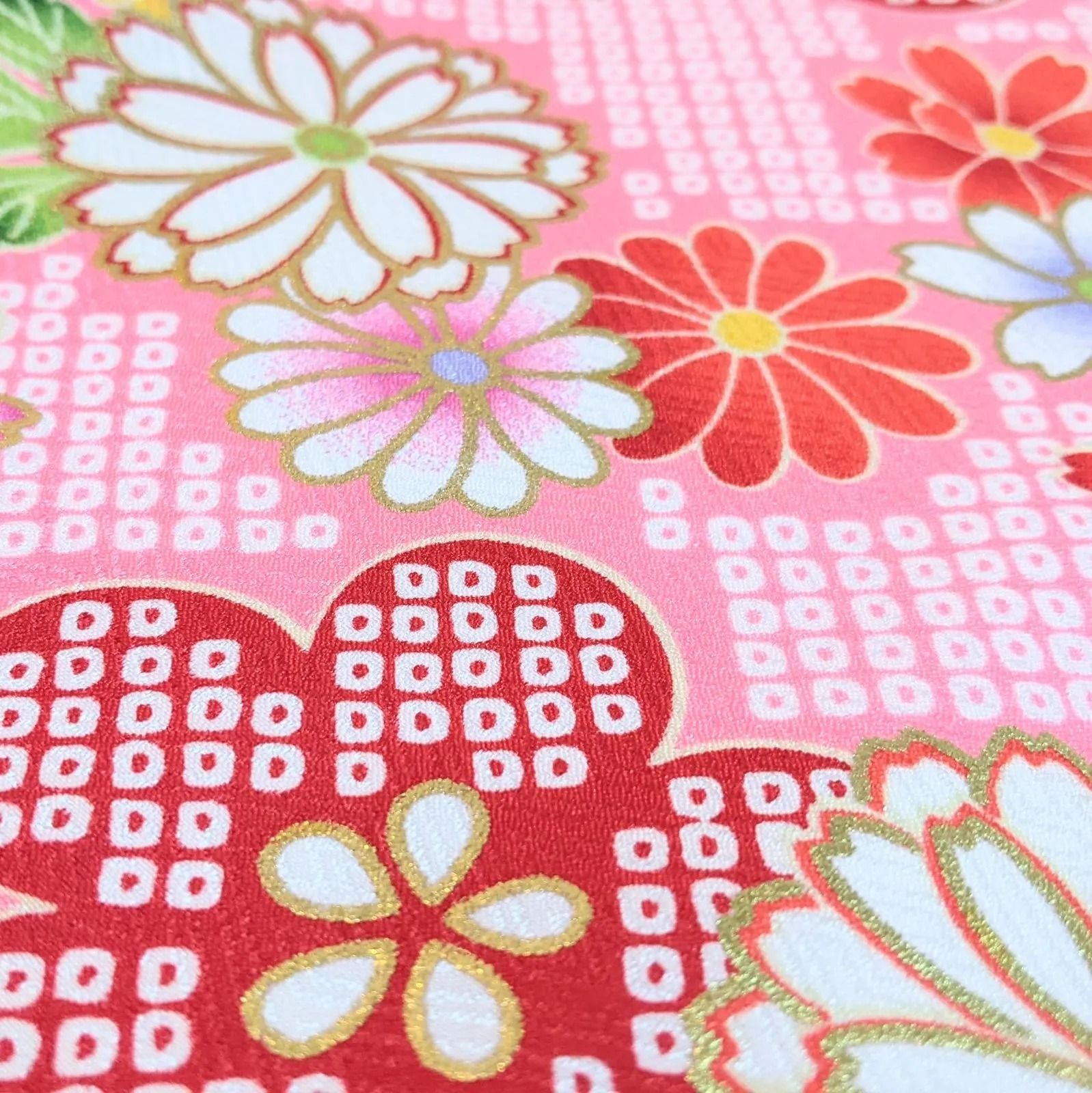 女の子 七五三 3歳 被布 着物セット ピンク 白 絞り柄 S7