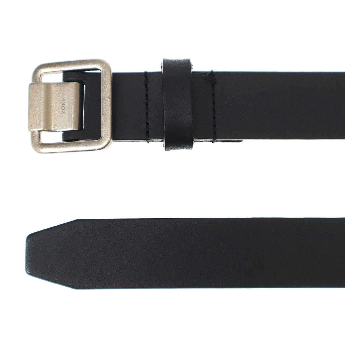 YOKE Narrow Leather Belt(BLACK×SILVER)本革 YOKE - 【残りわずか】Narrow Leather Belt(BLACK×SILVER