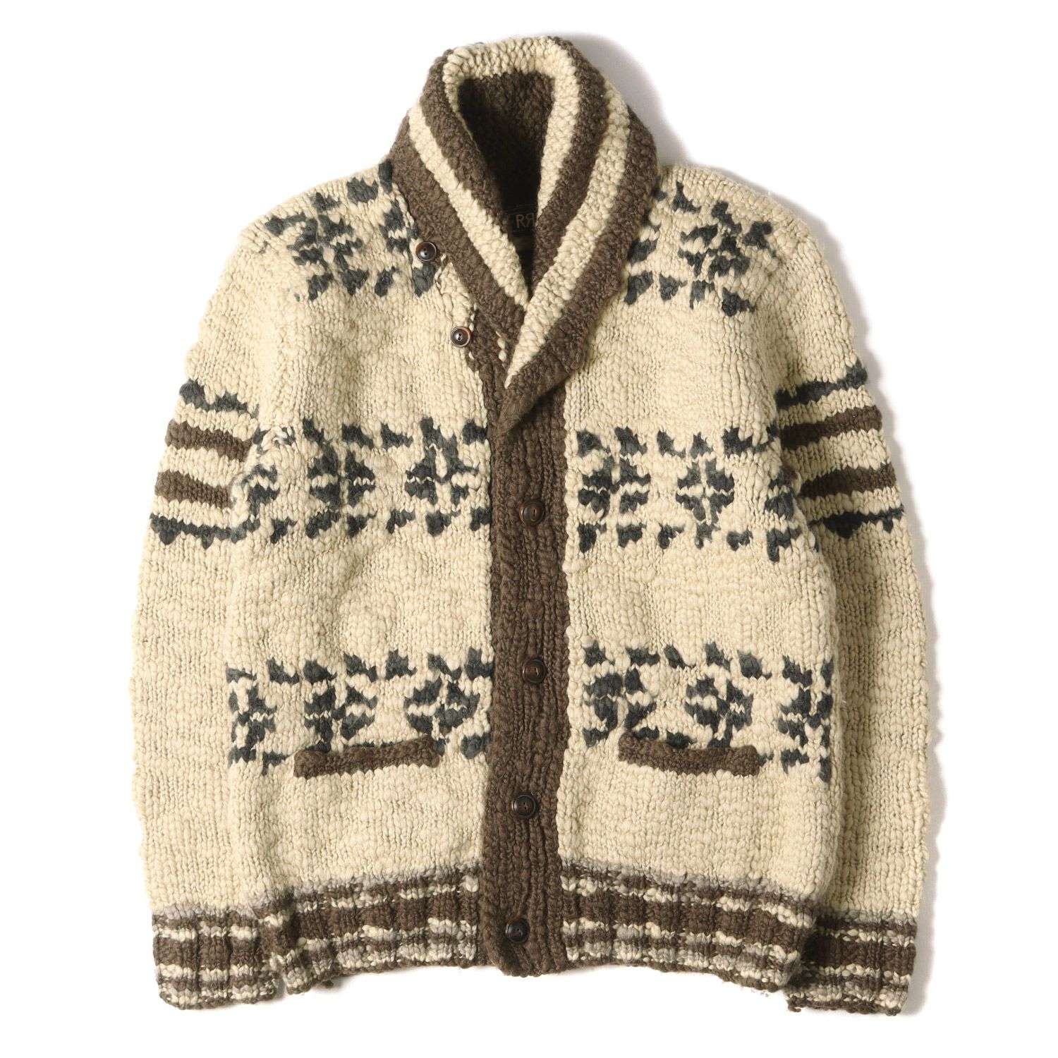 RRL 専用*RRL*ハンドニット ショールカラーカーディガン*M*ダブル