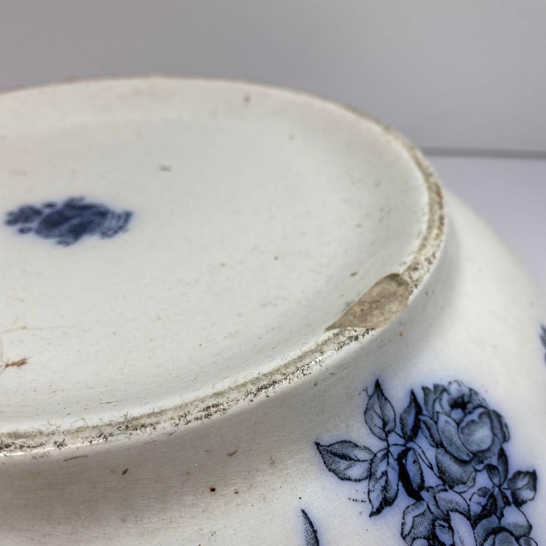 英国製　HERON CROSS 大鉢.花入　東H5-0911③ 英国製 HERON CROSS 大鉢.花入 東H5-0911③