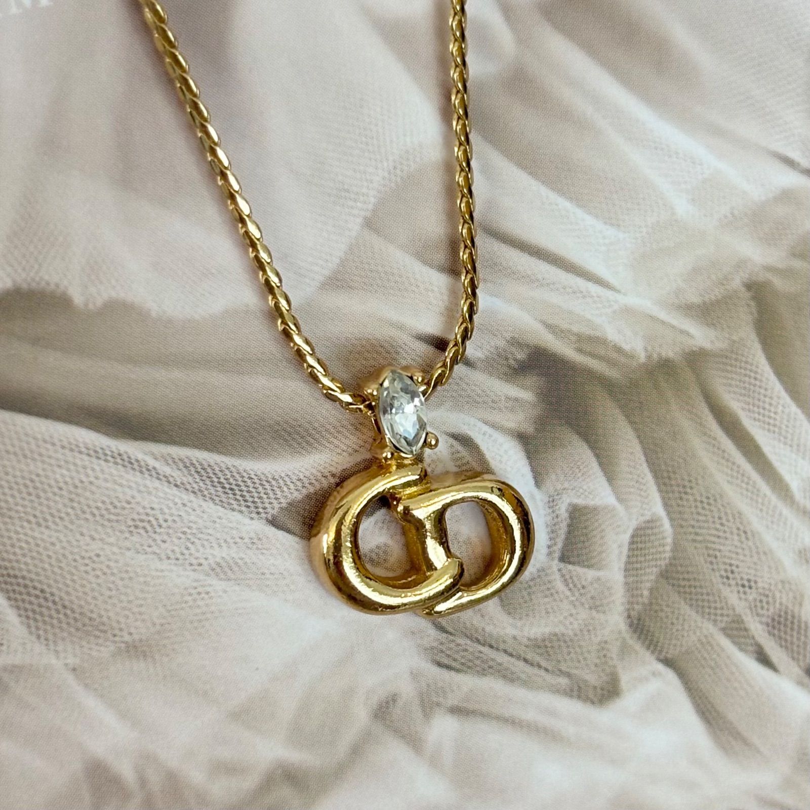 箱付き】【極美品】クリスチャンディオール ネックレス CDロゴ