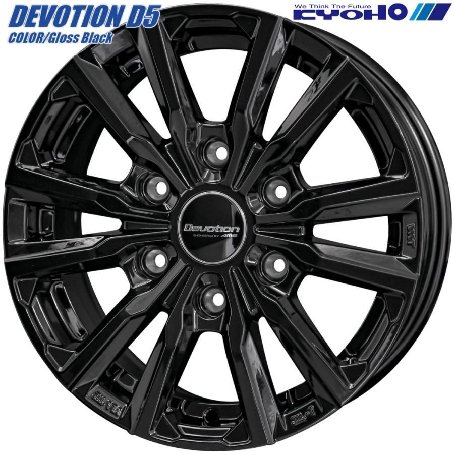 厚みのある 期間 ラジアル KYOHO 共豊 DEVOTION D5 デボーションD5 15ｘ6.0 ＋33 6H 139.7 グロスブラック ｘ４本 GY EAGLE 1 ナスカープラス 195 80R15