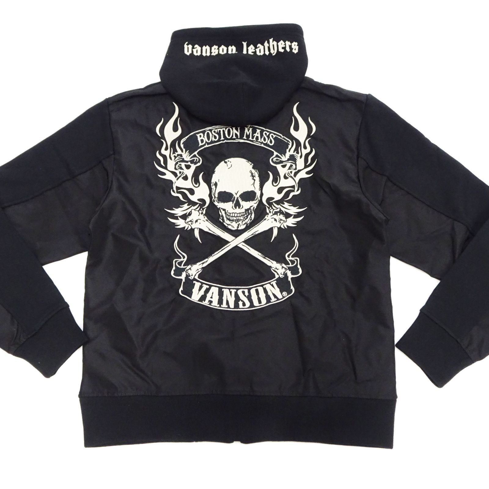 バンソン パーカー VANSON 裏毛スウェット フーディ ナイロン切替